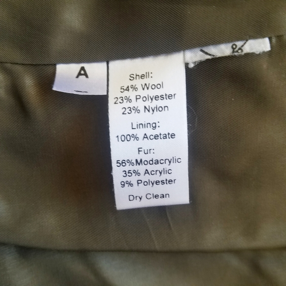 Dark Green Wool Blazer with Faux Fur Collar - Picture 3 of 5